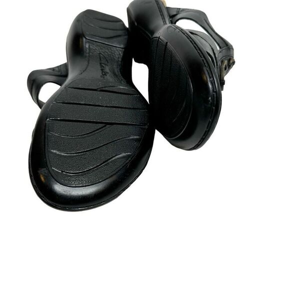 Clark’s bendables black leather wedge sandals size 6 - Picture 15 of 15